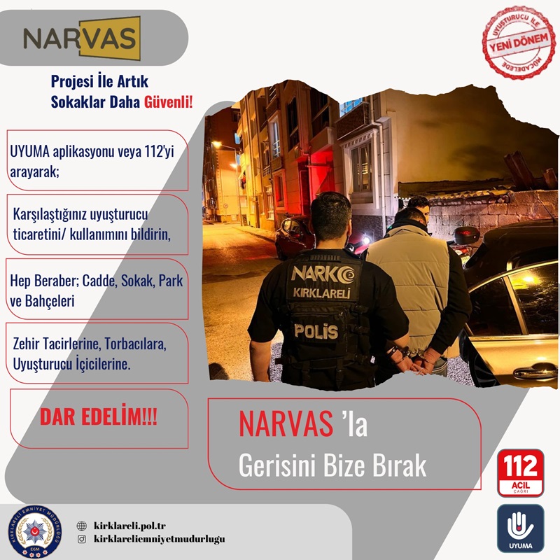 Narvas projesi ile artık sokaklar daha güvenli.